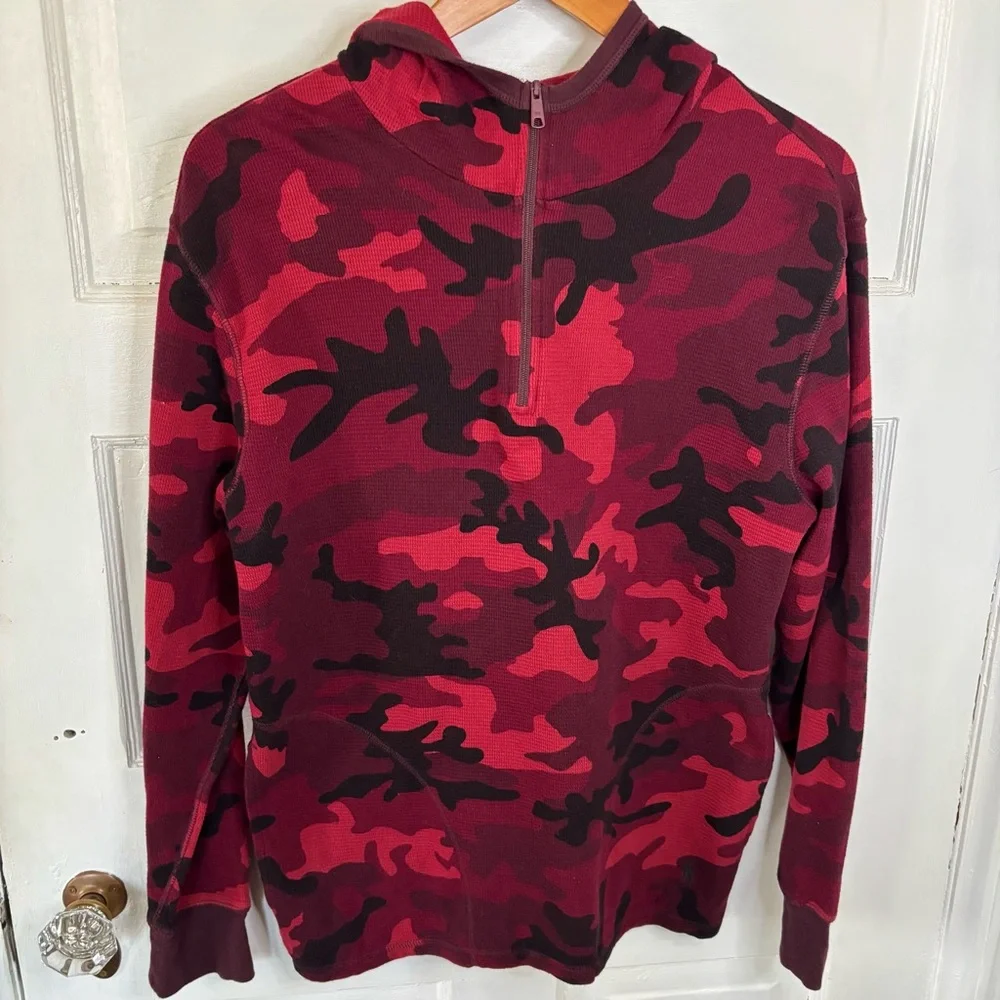Polo by Ralph Lauren Red & Black Camo Half-Zip Sweater